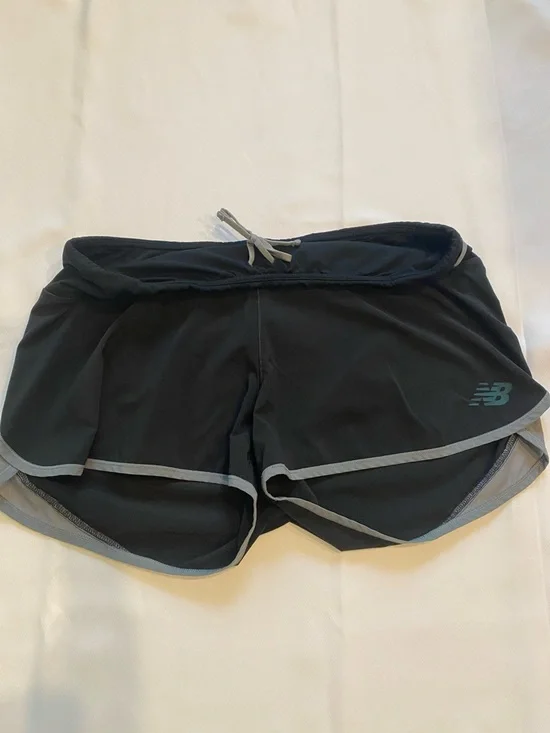 New Balance Black Shorts with Gray Trim - Picture 1 of 2